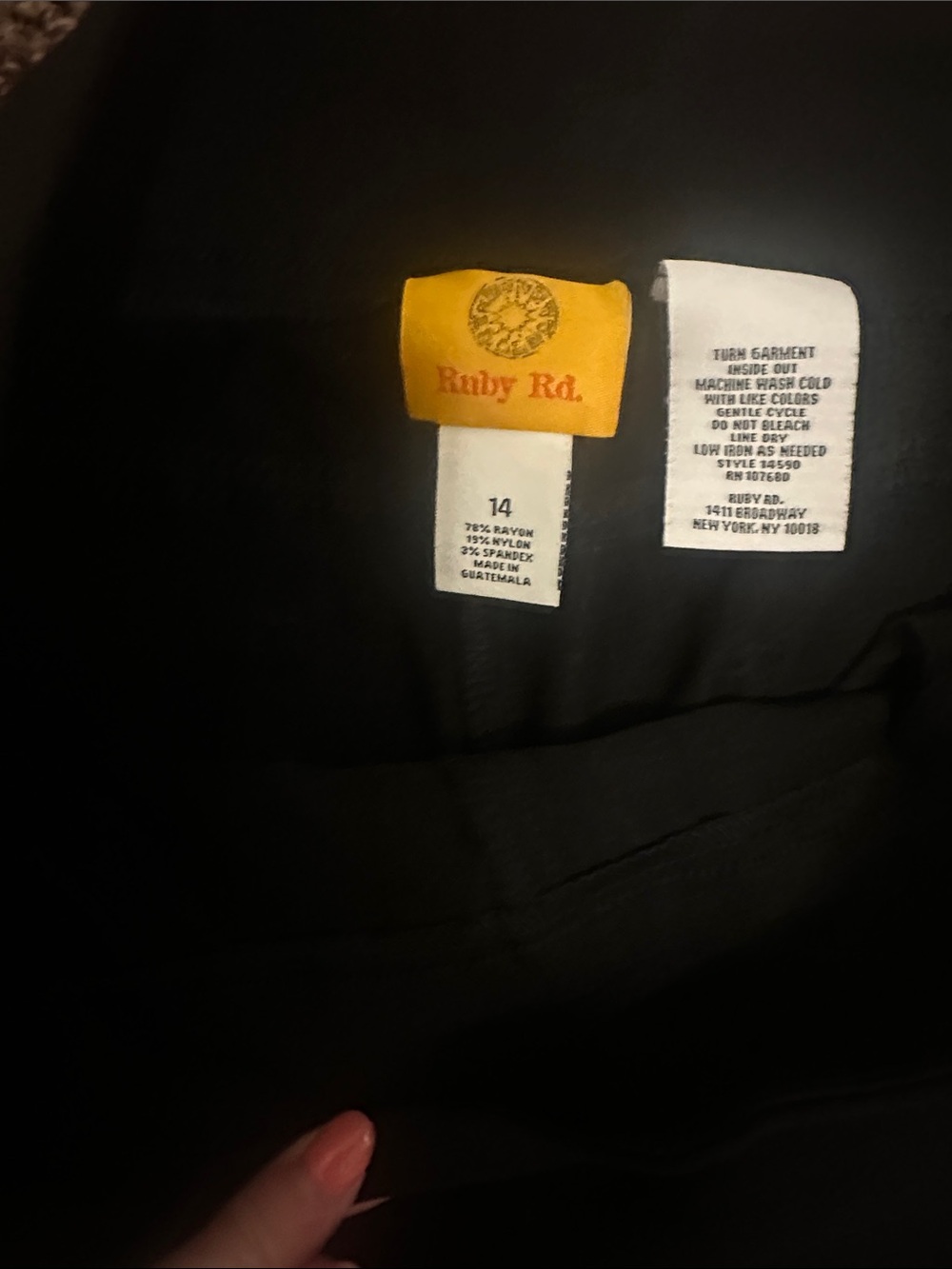 Ruby Rd black pants - Picture 2 of 2